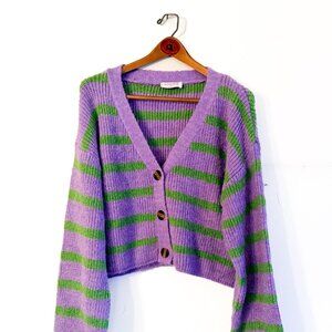 Buttermelon Oversize Striped Cardigan, Size Medium